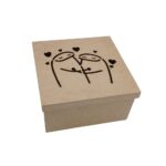 Caixa de Presente Casal Flork 20x20x10cm em MDF de 2,5mm